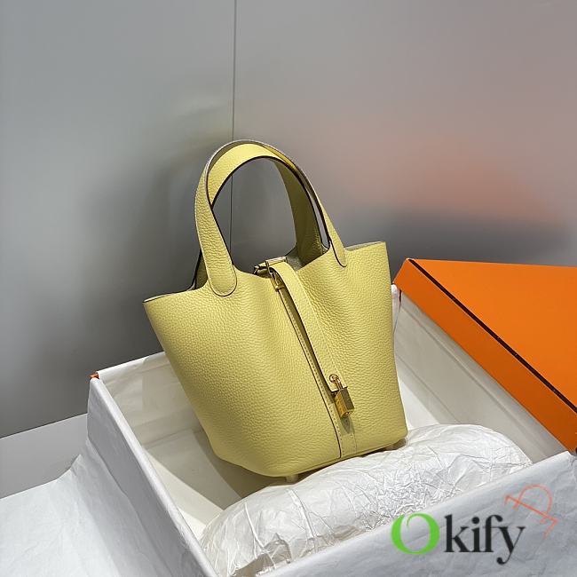 Okify Hermes Picotin Lock 18 In Yellow 18x19x13cm  - 1