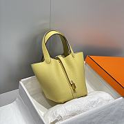 Okify Hermes Picotin Lock 18 In Yellow 18x19x13cm  - 1