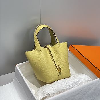 Okify Hermes Picotin Lock 18 In Yellow 18x19x13cm 