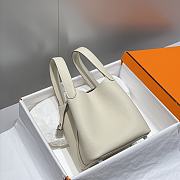 Okify Hermes Picotin Lock 18 In White 18x19x13cm  - 4