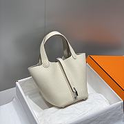 Okify Hermes Picotin Lock 18 In White 18x19x13cm  - 1