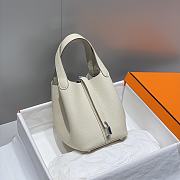 Okify Hermes Picotin Lock 18 In White 18x19x13cm  - 2