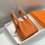 Okify Hermes Picotin Lock 18 In Orange 18x19x13cm  - 3