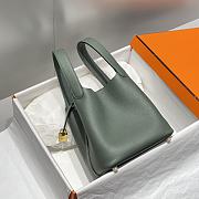 Okify Hermes Picotin Lock 18 In Green 18x19x13cm  - 2