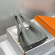 Okify Hermes Picotin Lock 22 In Grey Gray 22x21x17cm  - 6