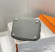 Okify Hermes Picotin Lock 22 In Grey Gray 22x21x17cm  - 4