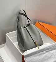 Okify Hermes Picotin Lock 22 In Grey Gray 22x21x17cm  - 2