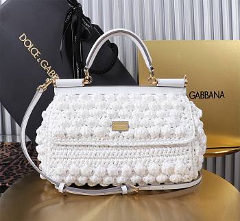 Okify Dolce & Gabbana Raffia Crochet Sicily Bag 25x17x9cm