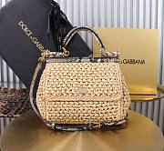 Okify Dolce & Gabbana crochet raffia and python skin sicily bag in beige 20x16x8cm - 1