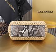 Okify Dolce & Gabbana crochet raffia and python skin sicily bag in beige 20x16x8cm - 4