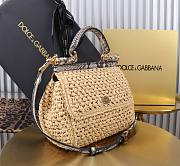 Okify Dolce & Gabbana crochet raffia and python skin sicily bag in beige 20x16x8cm - 2