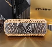 Okify Dolce & Gabbana crochet raffia and python skin sicily bag in beige 25x17x9cm - 5