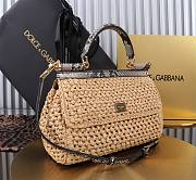 Okify Dolce & Gabbana crochet raffia and python skin sicily bag in beige 25x17x9cm - 4