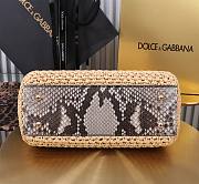 Okify Dolce & Gabbana crochet raffia and python skin sicily bag in beige 25x20x12cm - 2