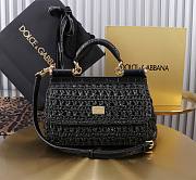 Okify Dolce & Gabbana crochet raffia elongated sicily bag in black 18x11x6cm - 1