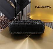 Okify Dolce & Gabbana crochet raffia elongated sicily bag in black 18x11x6cm - 4