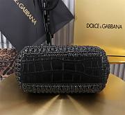 Okify Dolce & Gabbana crochet raffia elongated sicily bag in black 20x16x8cm - 3