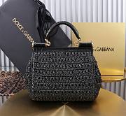 Okify Dolce & Gabbana crochet raffia elongated sicily bag in black 20x16x8cm - 2