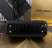 Okify Dolce & Gabbana crochet raffia elongated sicily bag in black 25x17x9cm - 3