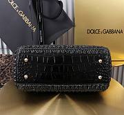 Okify Dolce & Gabbana crochet raffia elongated sicily bag in black 25x20x12cm - 3