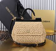 Okify Dolce & Gabbana crochet raffia elongated sicily bag in beige 20x16x8cm - 1