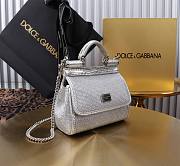 Okify Dolce & Gabbana Crystal Sicily Bag In Silver 14x16x6cm  - 5