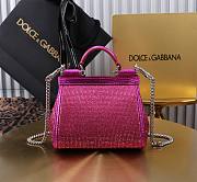 Okify Dolce & Gabbana Crystal Sicily Bag In Pink 14x16x6cm  - 4