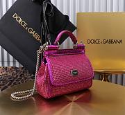 Okify Dolce & Gabbana Crystal Sicily Bag In Pink 14x16x6cm  - 3