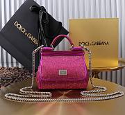 Okify Dolce & Gabbana Crystal Sicily Bag In Pink 14x16x6cm  - 1