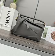 Okify Loewe Small Puzzle Bag In Grey Gray Calfskin 24x10.5x16cm - 4