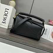 Okify Loewe Black Puzzle Bag With Woven Handle 24x10.5x16cm - 3