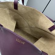 Okify Loewe Medium Puzzle Fold Tote Bag In Burgundy Shiny Calfskin 25.5x14.5x31.5cm  - 5