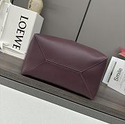 Okify Loewe Medium Puzzle Fold Tote Bag In Burgundy Shiny Calfskin 25.5x14.5x31.5cm  - 2