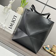 Okify Loewe Medium Puzzle Fold Tote Bag In Black Shiny Calfskin 25.5x14.5x31.5cm  - 5