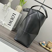 Okify Loewe Medium Puzzle Fold Tote Bag In Black Shiny Calfskin 25.5x14.5x31.5cm  - 3