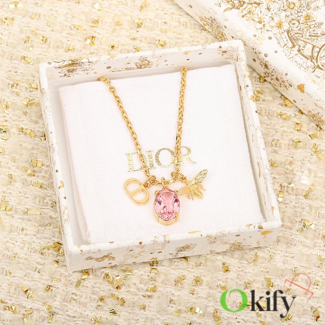 Okify Dior Bee Pink Gold Necklace  - 1