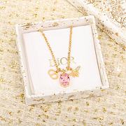 Okify Dior Bee Pink Gold Necklace  - 1