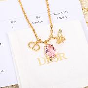 Okify Dior Bee Pink Gold Necklace  - 3