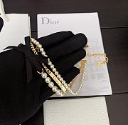 Okify Dior 3 layers necklace with bow and pearl  - 3