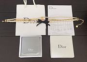 Okify Dior 3 layers necklace with bow and pearl  - 4