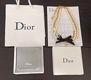 Okify Dior 3 layers necklace with bow and pearl  - 2