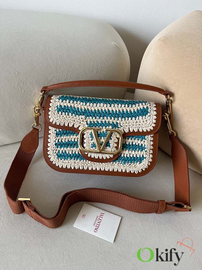 Okify Valentino Garavani Alltime Vlogo Bag In Blue 23.5x18x8cm  - 1