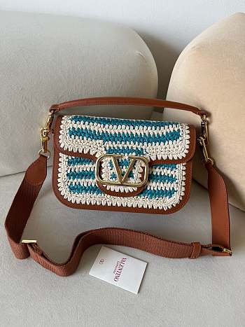 Okify Valentino Garavani Alltime Vlogo Bag In Blue 23.5x18x8cm 