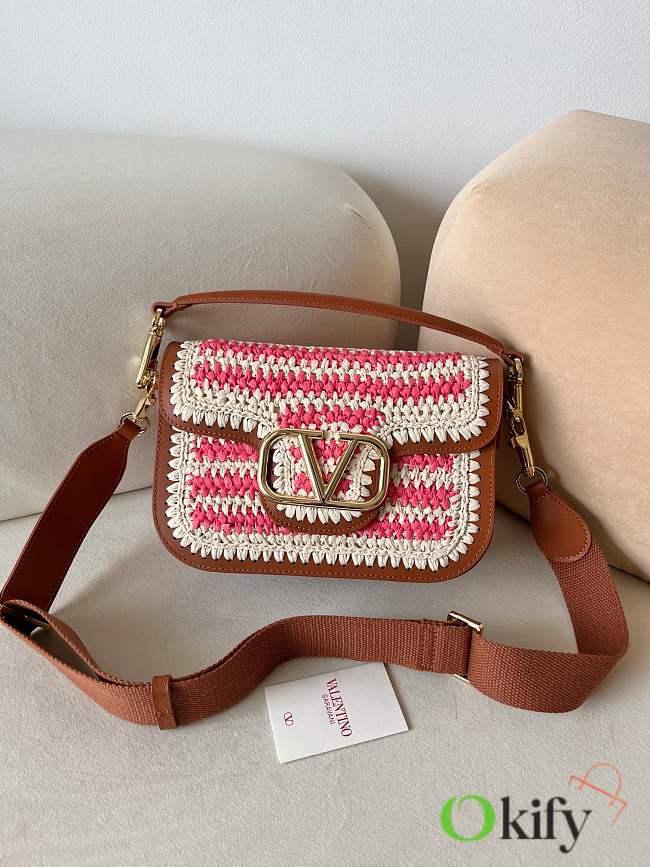 Okify Valentino Garavani Alltime Vlogo Bag In Pink 23.5x18x8cm  - 1