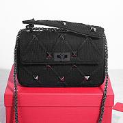 Okify Valentino Garavani Roman Stud Bag In Black 25x7x15cm 19849 - 1