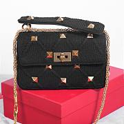 Okify Valentino Garavani Roman Stud Bag In Black 25x7x15cm 19851 - 1