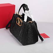 Okify Valentino Garavani Vlogo Raffia Tote Bag In Black 27x11x18cm  - 4