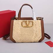 Okify Valentino Garavani Vlogo Raffia Tote Bag In Beige 27x11x18cm  - 1