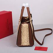 Okify Valentino Garavani Vlogo Raffia Tote Bag In Beige 27x11x18cm  - 3