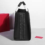 Okify Valentino Black Raffia Tote Bag 48cm  - 6